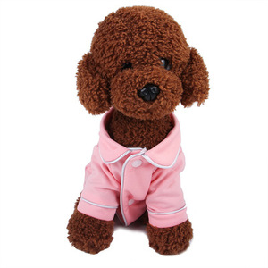 New Arrivals Luxury Cotton Dog <b>Pajamas</b> Comfortable Breathable Cute Solid Dog Clothing - Product Image 3
