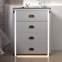 Armoire de chevet intelligente transfrontalière avec coffre-fort intégré, recharge sans fil, haut-parleur multifonction, sécurité par empreinte digitale, design minimaliste
