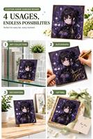 Papan Shikishi Seni Anime Kustom dengan Tepi Foil Emas, Ilustrasi Holografik, Merchandise untuk Penggemar, Koleksi, Hadiah