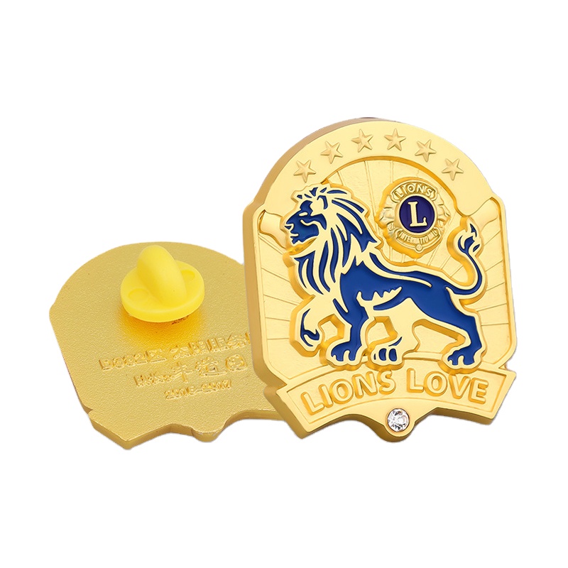 Штырь отворотом из метала золотого цвета бизнес жесткий пользовательские эмаль булавки металла