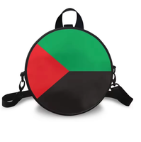 Sac rond en PU pour femme avec drapeau régional de Kosrae, sac à dos à bandoulière avec sangle amovible et sac à bandoulière