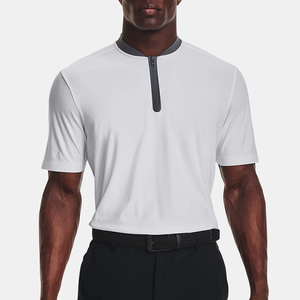 Chemises polo de golf pour hommes de haute qualité personnalisées, noires, avec fermeture éclair, col zippé, t-shirts polo tendance pour hommes - Product Image 6