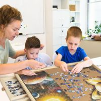 Planche de puzzle en bois de 1500 pièces-6 tiroirs, table de puzzle rotative, table de puzzle avec couvercle-tables de puzzle portables