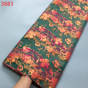 3883 tecnología de tela Jacquard brocado colorido China venta al por mayor hermosa tela Aso Ebi vestido para fiesta tela de encaje coreano - Product Image 5
