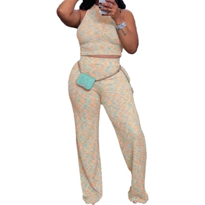 Women's Sleeveless Printed Top & Wide-Leg Pants Casual 2-Piece <b>Set</b> Fashion - Product Image 4