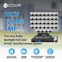 Système de caméra NVR 4COVR 32 canaux, 32 caméras IP PoE 5MP, détection faciale IA, couleur intégrale, audio bidirectionnel, surveillance professionnelle