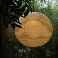 Abat-jour en papier pour restaurant, style japonais, lampes suspendues décoratives rondes en papier pour salon et chambre à coucher