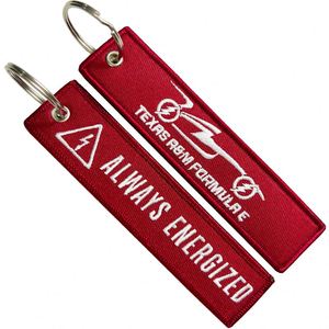 Custom Logo Embroidered Keychain Woven Jet Flight Tag Fabric Business-Targeted Keyholder with Anime Design - Product Image 3