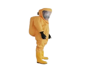 Combinaison de sécurité chimique étanche de taille moyenne (RHF1C Jaune) - PVC ignifuge, compatible avec les équipements respiratoires - Product Image 6