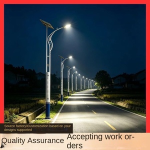Mât d'éclairage public photovoltaïque en alliage d'aluminium galvanisé, haut mât intelligent gris hybride décoratif, fleur jaune LED IP65 - Product Image 6