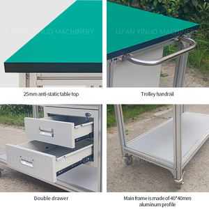 एल्यूमीनियम फ्रेम एएसडी असेंबली लाइन वर्कबेंच ओम अनुकूलित आकार मल्टीफ़ंक्शन ट्रॉली - Product Image 5