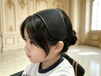 Serre-tête Hijab pour femme en nylon noir mat sablé à motif géométrique, élégant, durable, de haute qualité, ajouré, pour mariage, support musulman