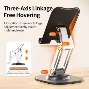 Three Axis Linkage Metal <b>Phone</b> Stand 360 Degree Rotating Adjustable <b>Table</b> Mount for Mobile <b>Phone</b> - Product Image 1