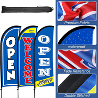 Drapeau à plumes personnalisé imprimé recto-verso en polyester, drapeau publicitaire volant pour la publicité, les visites immobilières, les événements professionnels, bannière