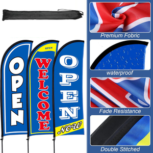 Drapeau à plumes personnalisé imprimé recto-verso en polyester, drapeau publicitaire volant pour <span class=keywords><strong>la</strong></span> publicité, les visites immobilières, les événements professionnels, bannière - Product Image 3
