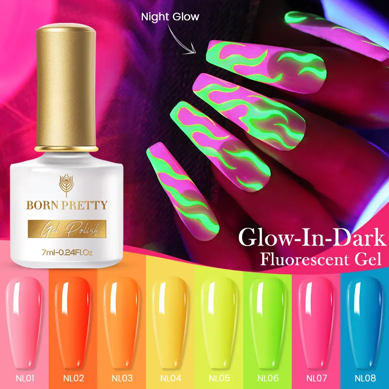 Nato graziosamente fornitore di Gel per unghie al Neon 10 colori smalto per unghie luminoso fluorescente Glow In Dark Soak Off Gel smalto per unghie