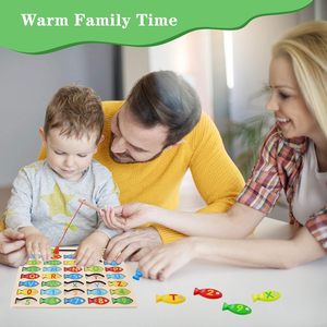 Jeu <span class=keywords><strong>de</strong></span> pêche magnétique en bois pour enfants, alphabet anglais, éducation et développement précoce du bébé, <span class=keywords><strong>jouet</strong></span> <span class=keywords><strong>de</strong></span> coordination œil-main - Product Image 6