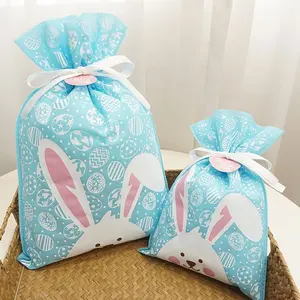 Pochettes bleues cadeaux personnalisés drôles emballage de Pâques cordon cadeau décoration de sac de Pâques