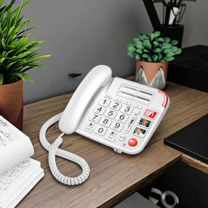 Pour les <span class=keywords><strong>personnes</strong></span> âgées 3 souvenirs à touche unique Mode de numérotation impulsion/tonalité Compatible musique en attente téléphone filaire de bureau - Product Image 2