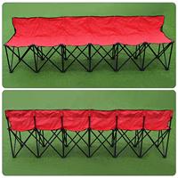 Vente en gros de banc d'extérieur de camping, siège pour six personnes pliable, accoudoir léger pliable, chaise d'équipe pour le camping et le sport