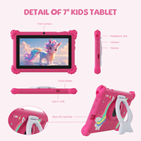 Tablet Anak C Idea 7 Inci Layar IPS Android 12 Tablet Kamera Ganda 6GB+128GB Prosesor MTK 5000mAh 2.4G/5G Wi-Fi Edukasi Baru