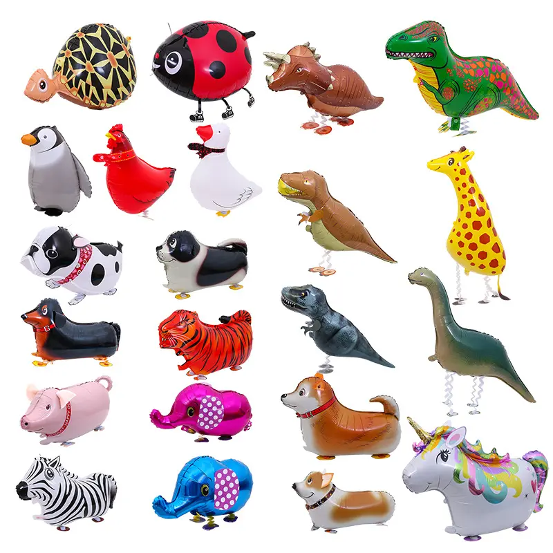 New Wholesale kids walking animal pet mylar balloons Children's Toys unicorn dogs sheep helium foil balloon