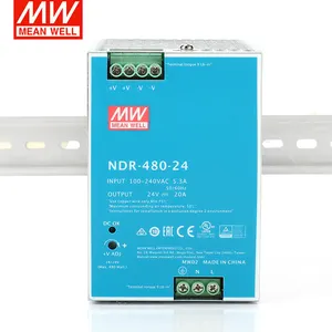 NDR-480-24/48V MEANWELL 480W שמאל וימין מדריך רכבת מתג כוח התעשייתי PLC כונן חשמלי קבינט