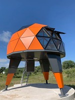 Tente dôme en alliage d'aluminium à double paroi de 4,16 mètres de diamètre, tente igloo chauffée de luxe, maison préfabriquée