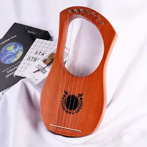 Excelente calidad 7 cuerdas Lira arpa instrumentos de cuerda piezas para niños música iluminación