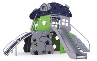 Kinderen Klein Formaat Speelzone In Park Kinderen Hpl Paddestoel Huis Commerciële Buitenspeeltoestellen