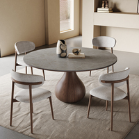 Table à manger extensible moderne en bois massif avec cadre en noyer, ensemble de table et de chaises de designer pour la maison