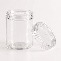 Ventes chaudes - Pot en plastique PET transparent de qualité alimentaire avec couvercle à vis, logo personnalisé, emballage pour bonbons, noix, biscuits