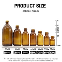 Vente en gros de flacons en verre ambré de 50 ml, personnalisés, pharmaceutiques, ronds, pour compléments alimentaires, médicaments, sirops contre la toux, avec bouchon anti-effraction