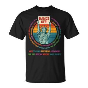 Camiseta Retro Vintage con Estampado de la Estatua de la Libertad, Manos Libres, Protesta por la Libertad, Unisex, Manga Corta, Cuello Redondo, Ropa Promocional para Adultos - Product Image 1