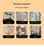 Cage à oiseaux classique Villa, pour perruches, calopsittes, agapornis, grande, écologique, en métal, style ornemental, pour intérieur et extérieur