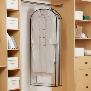 Nuevo estilo transparente colgante 3D ropa del hogar protectores a prueba de polvo chaqueta transparente traje armario ropa colgante - Product Image 1