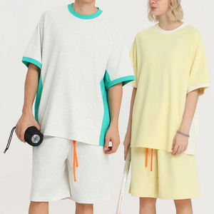 T-shirt en coton à manches courtes patchwork hip-hop pour hommes, impression numérique personnalisée, couleurs contrastées, coutures superposées, t-shirts surdimensionnés - Product Image 3