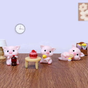 6 phong cách phim hoạt hình mới Lợn nhỏ với cảnh quan thực phẩm làm vườn trong chậu đồ trang trí quà tặng những người yêu thích lợn tự làm nhỏ phù hợp với nhựa thủ công - Product Image 4