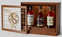 Boîte Cadeau de Luxe en Bois pour Whisky et Liqueurs, Support 3 Bouteilles avec Grille Métallique Dorée Dragon, Nouvel An Chinois 2024, Fournisseur OEM Personnalisé