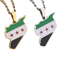 Diseño personalizado Siria bandera pulsera solapa esmalte Pin broche colgante collar Pin insignia Siria Mapa Verde revolución libre bandera Pin