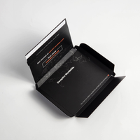 Petite boîte d'enveloppe d'emballage en papier avec bandes de déchirure pour cartes de crédit d'affaires personnalisées noires en gros