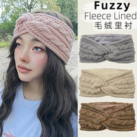 Bandeaux de sport tricotés d'hiver tendance pour femmes et filles, couvre-oreilles chauds, bandeaux extensibles doublés polaire, accessoires pour cheveux