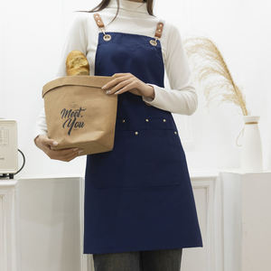 Vente en gros de tablier imperméable à dos croisé en toile pour hommes et femmes <span class=keywords><strong>Chef</strong></span> de cuisine uniforme de cuisine Tablier de travail pour barbecue et restaurant - Product Image 1