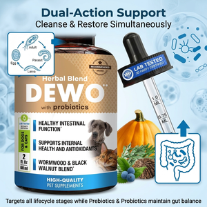 Natural Intestinal Defense <strong>for</strong> <strong>Dogs</strong> Cats Herbal Cleanse Wormwood Black Walnut Probiotics Health Gut Herbal Blend Pet Supplements - Product Image 4