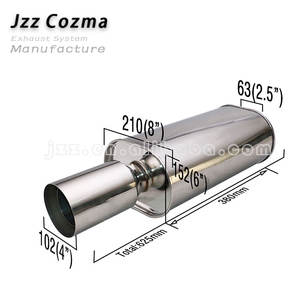 कार संशोधित निकास पाइप 2.5 "से 4" निकास 8.5*6 "अंडाकार शरीर सिल्न्सर सार्वभौमिक 304 स्टेनलेस स्टील निकास रेसिंग मफलर - Product Image 3