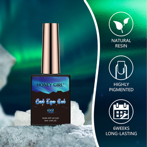 HONEY GIRL Collection d'été 2 couleurs bleu ciel oeil de chat Gel vernis à ongles boîte personnalisée lampe LED Source Style français - Product Image 3