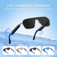 Lunettes de soleil intelligentes en métal à verres monobloc carrés, pour la conduite et la protection solaire, avec verres teintés et traduction vocale IA