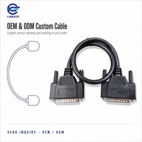 Câble LUNGKAY DB25 25 broches mâle-mâle 28AWG 25 conducteurs en cuivre étamé 250V OEM personnalisé
