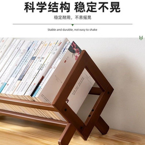 Desktop Bookshelf Storage Shelf <b>Foldable</b> Movable Standing Type For Office <b>Desk</b> Living Room Simple Design Rectangle Shape - Product Image 4