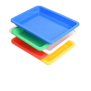 Khay nhựa cứng hình chữ nhật nhiều màu sắc, sẵn hàng, bán sỉ, dùng để đựng bánh mì, bánh ngọt, trà - Product Image 3